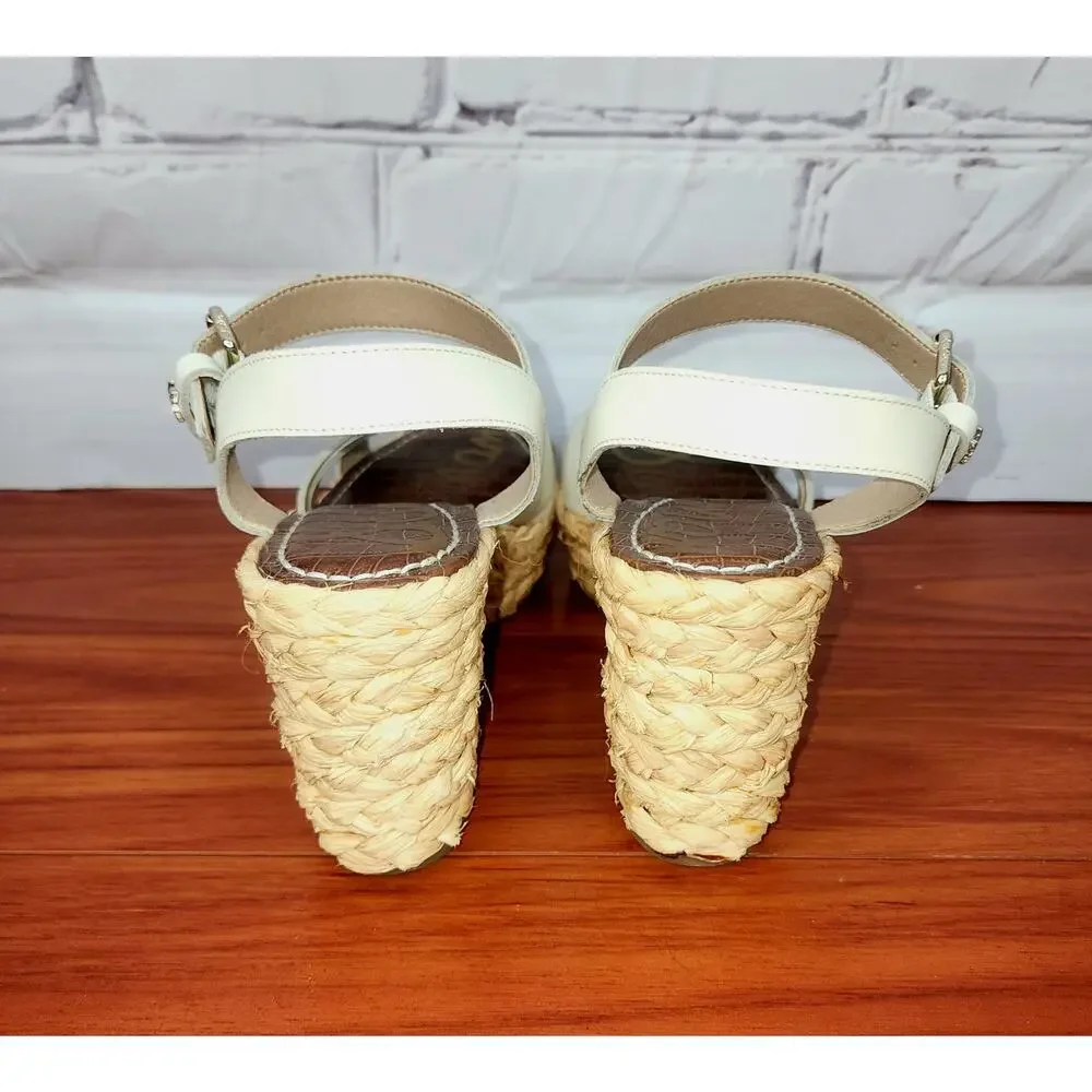 Sam Edelman Darline Braided Leather Platform Wedge Sandal Size 9 Summer bohochic